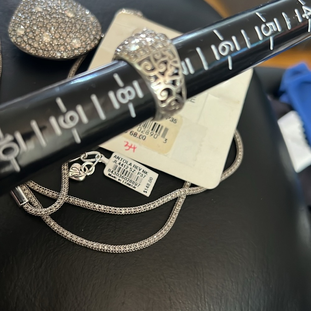 Brighton Anatolia long necklace, ring size 7 1/3.